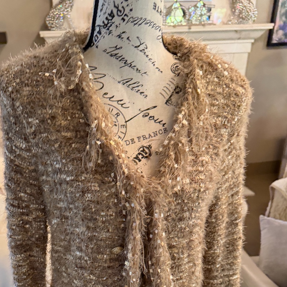 🆕 L’agence Azure Fringe Cardigan Blazer - Picture 8 of 17